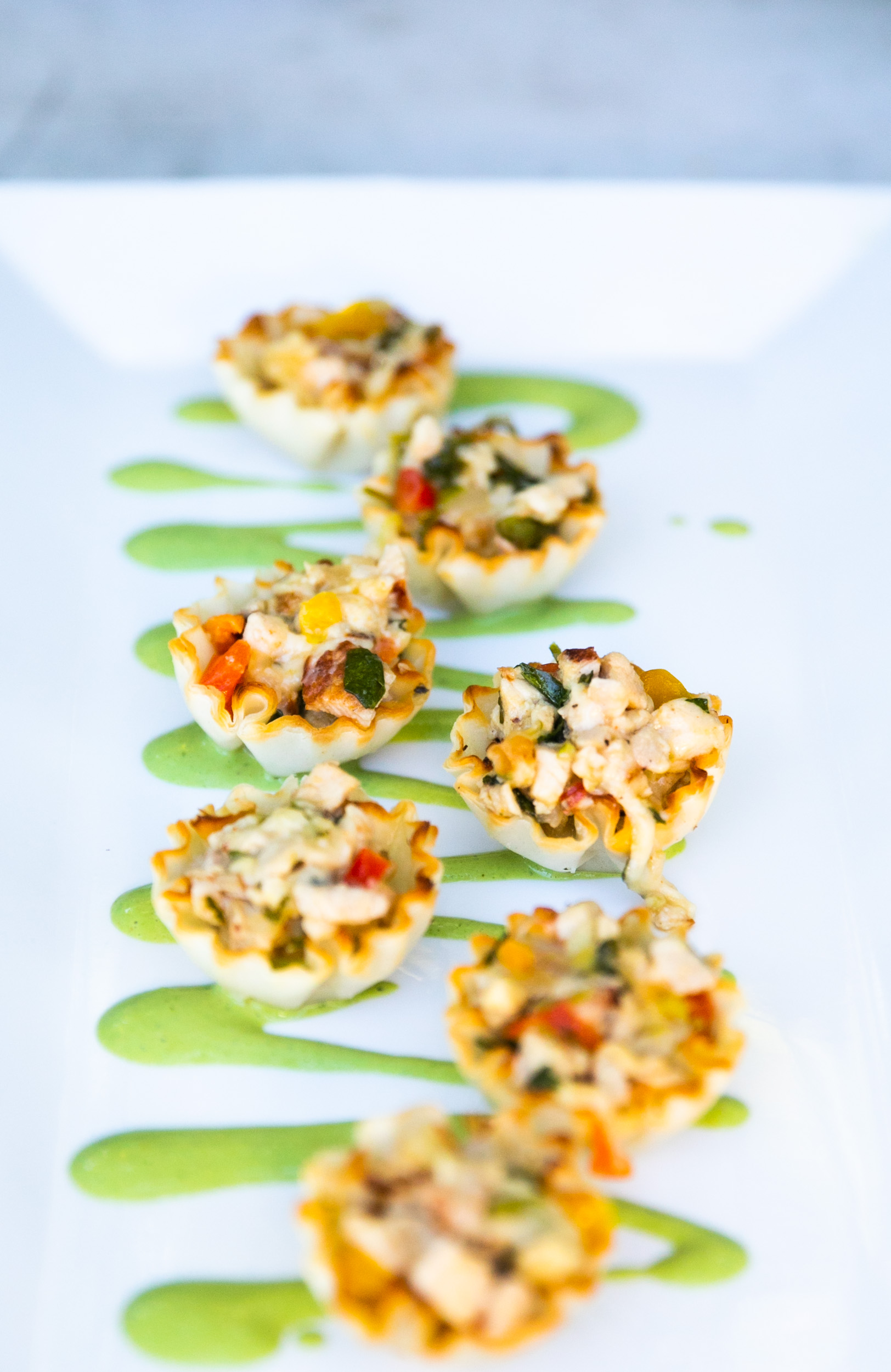 Pastry Cups Pastry appetizer served during cocktail hour