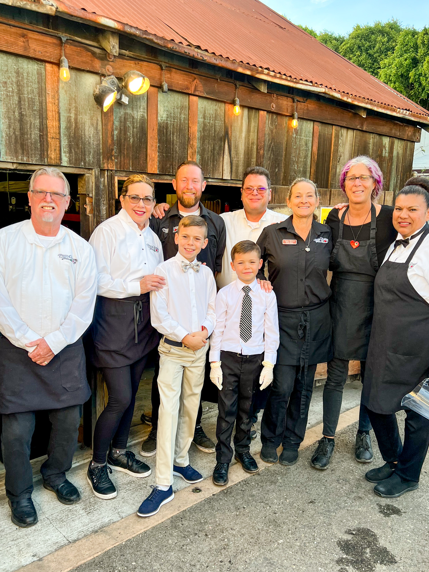 Wedding catering crew at the wedding venue in San Luis Obispo, CA.