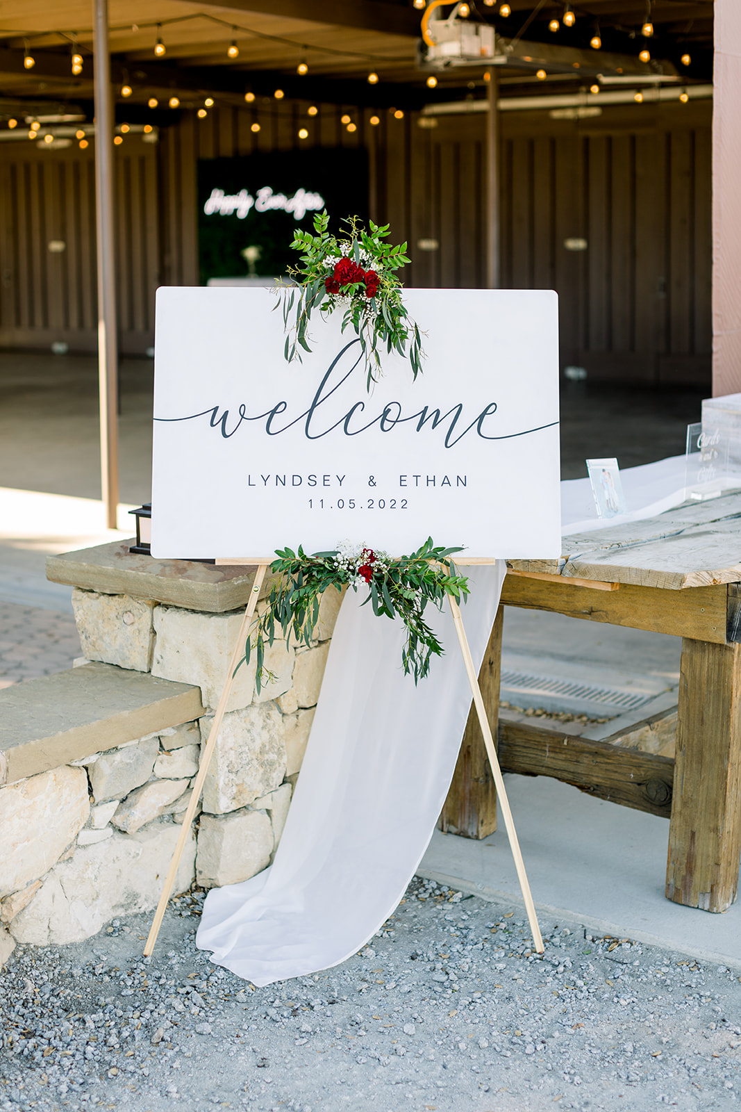 Reception site at wedding at Oyster Ridge in Santa Margarita, CA.