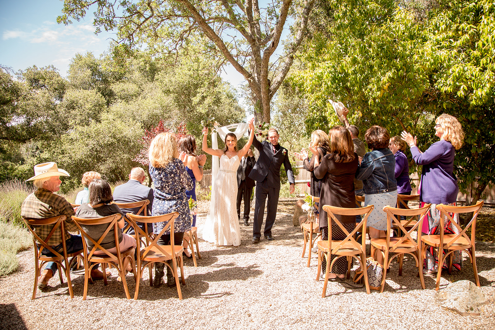 Ceremony site at intimate wedding on the Central Coast of California.