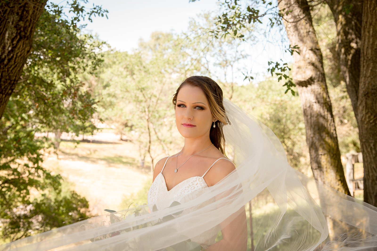 Atascadero Lodge Styled Shoot 2019 Bridal portrait at small, intimate wedding on the Central Coast of California.