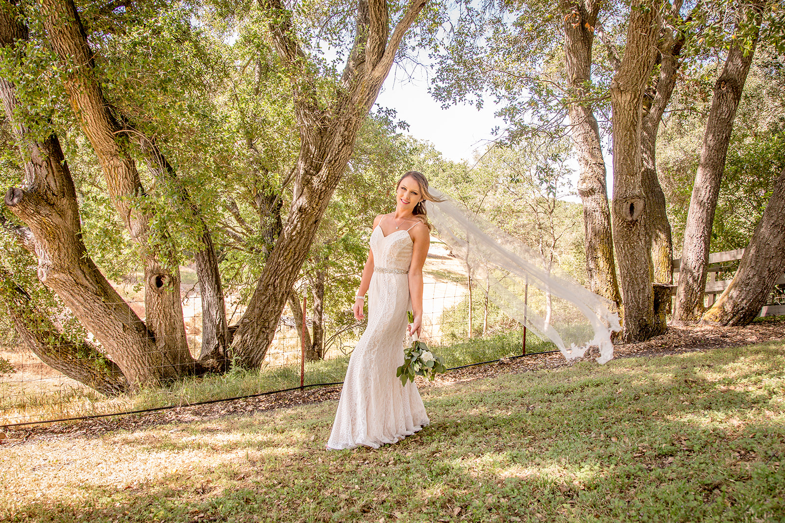 Bridal portrait at intimate wedding on the Central Coast of California.