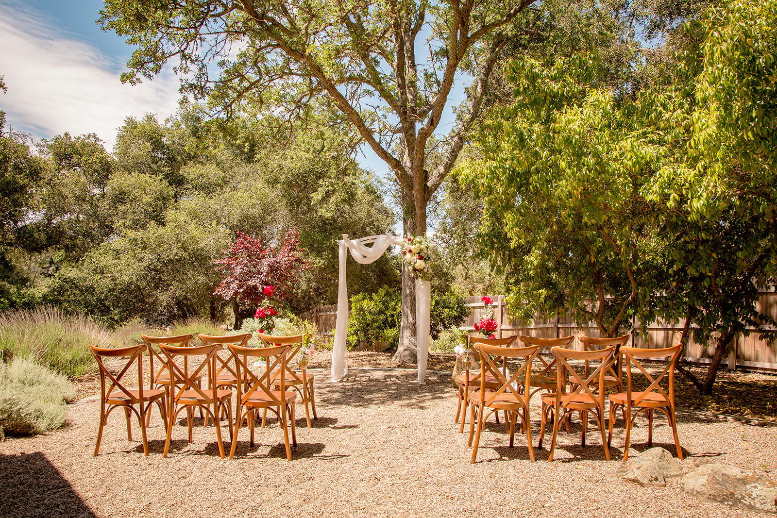 Small wedding venue on the central coast of California