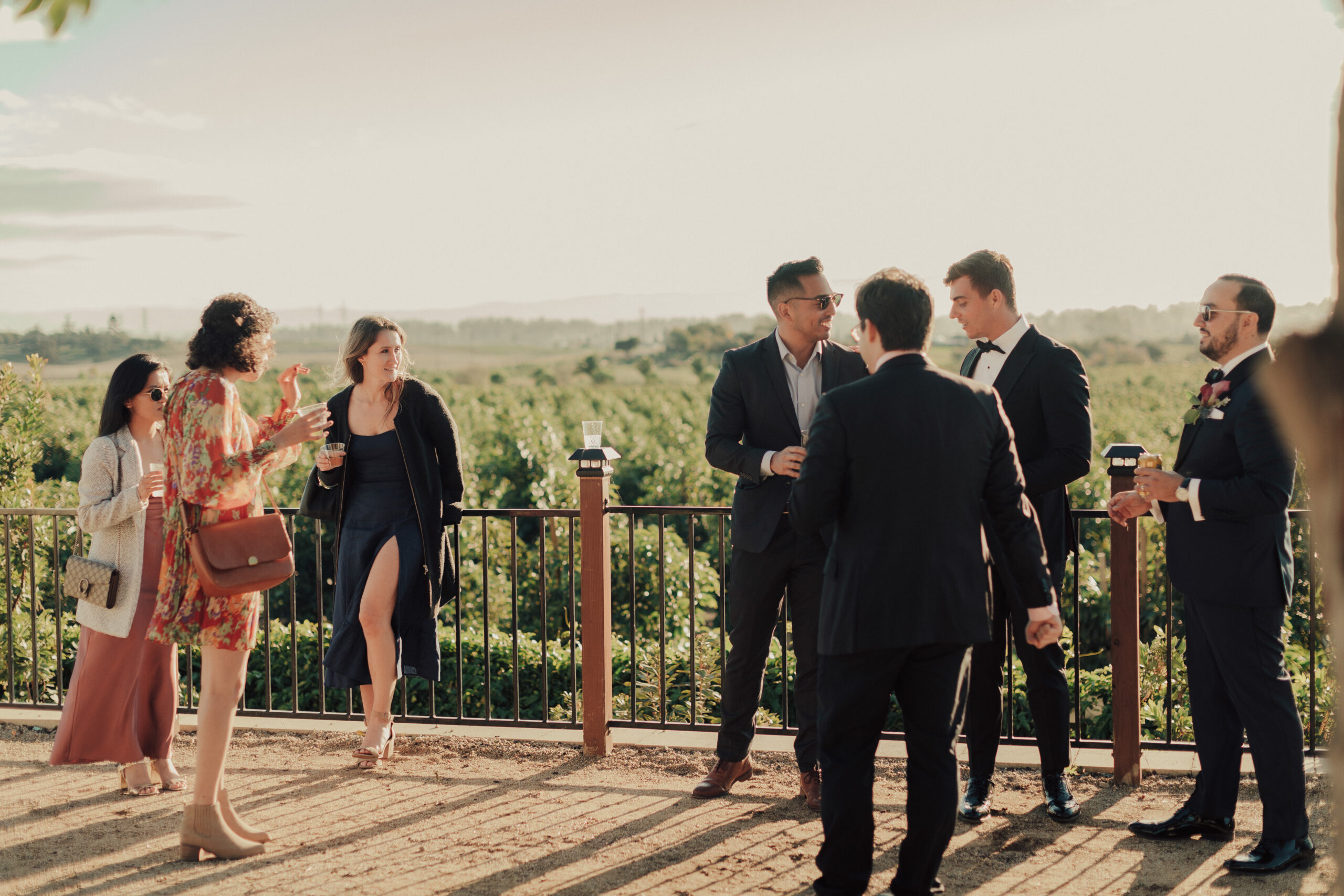 Guests at wedding reception at Herrera Barn in Nipomo, California