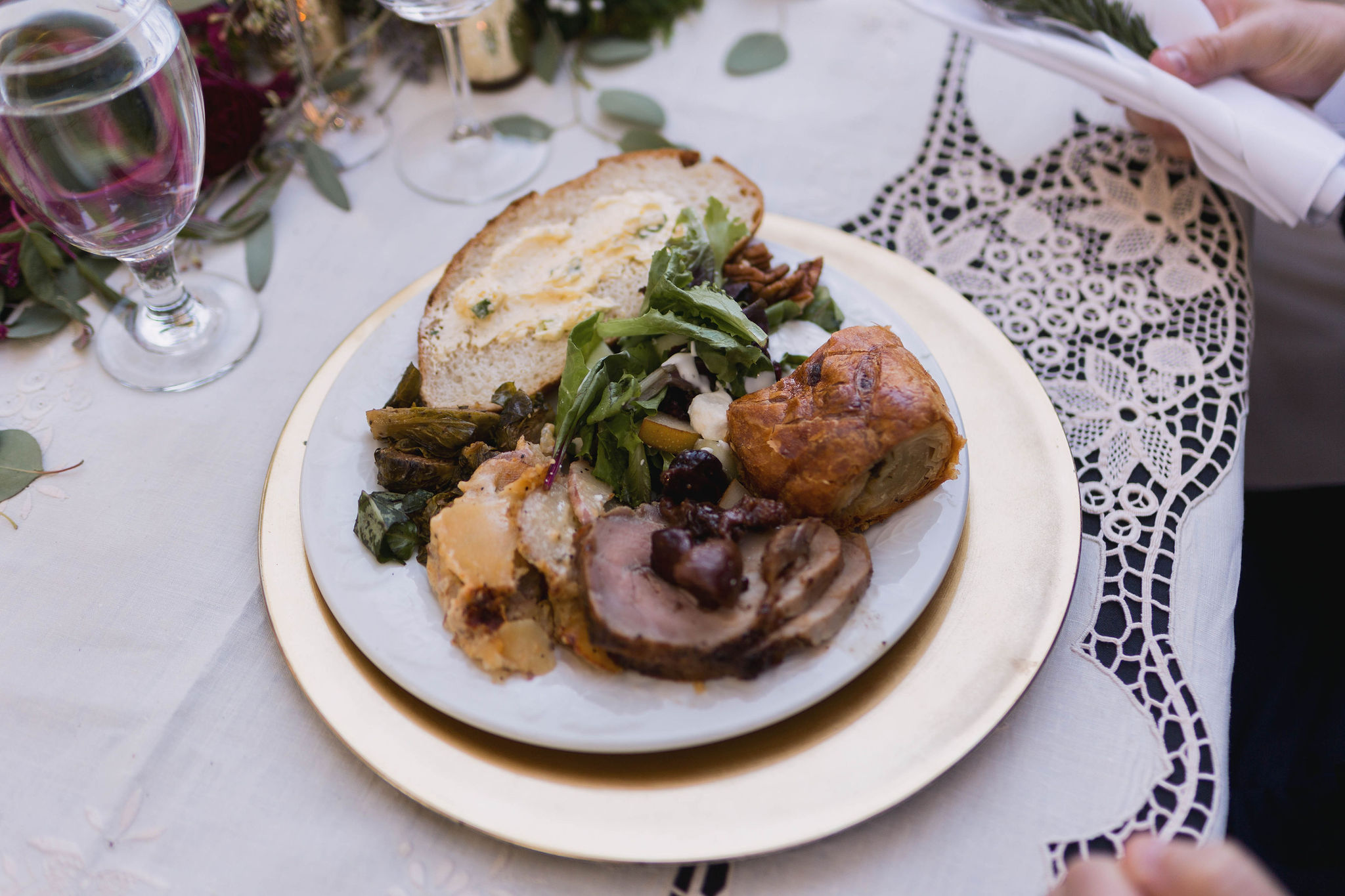 Dinner Wedding meal at Kaleidoscope Inn and Gardens