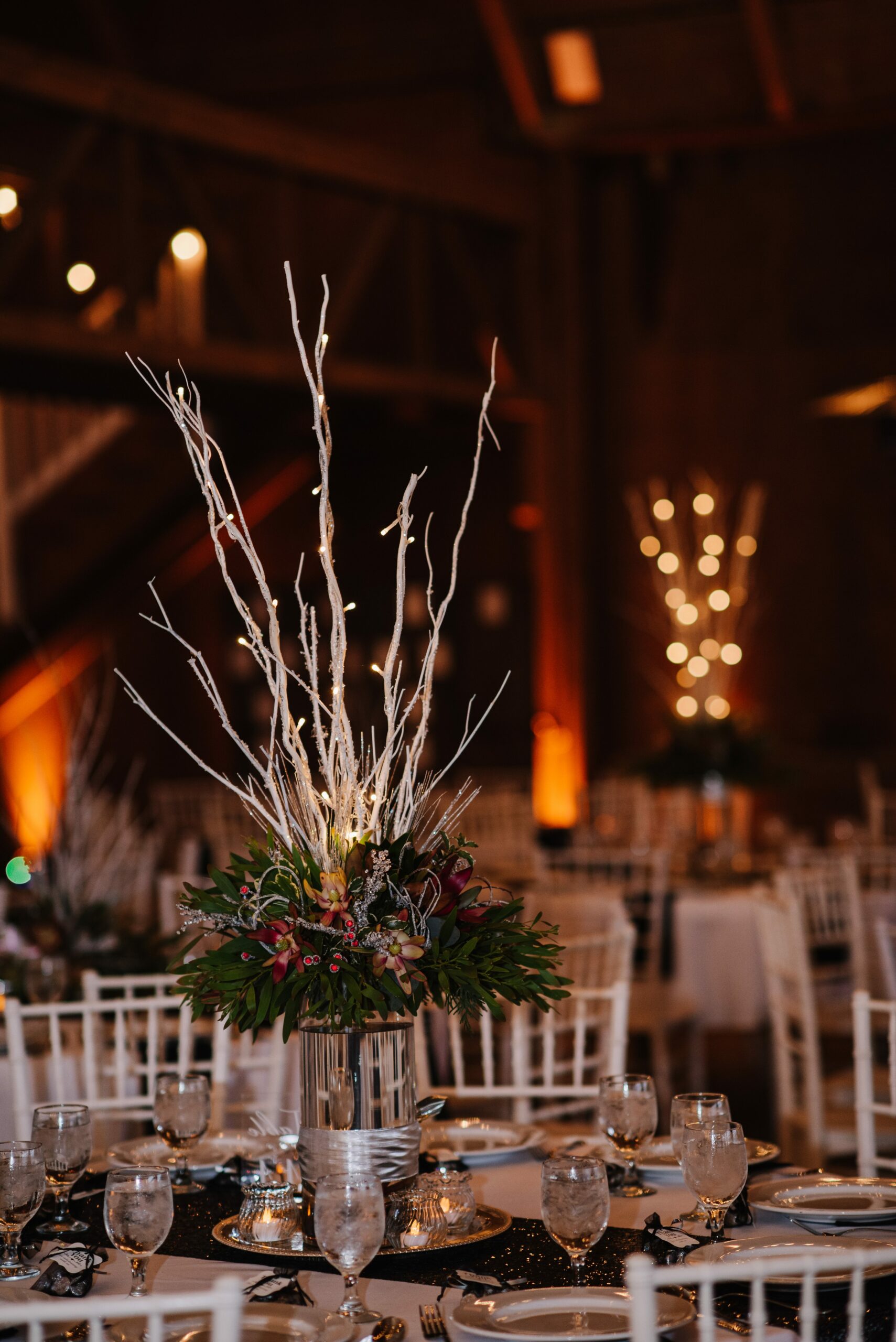 Beautiful guest table setup at Thousand Hills Ranch, Pismo Beach, CA.